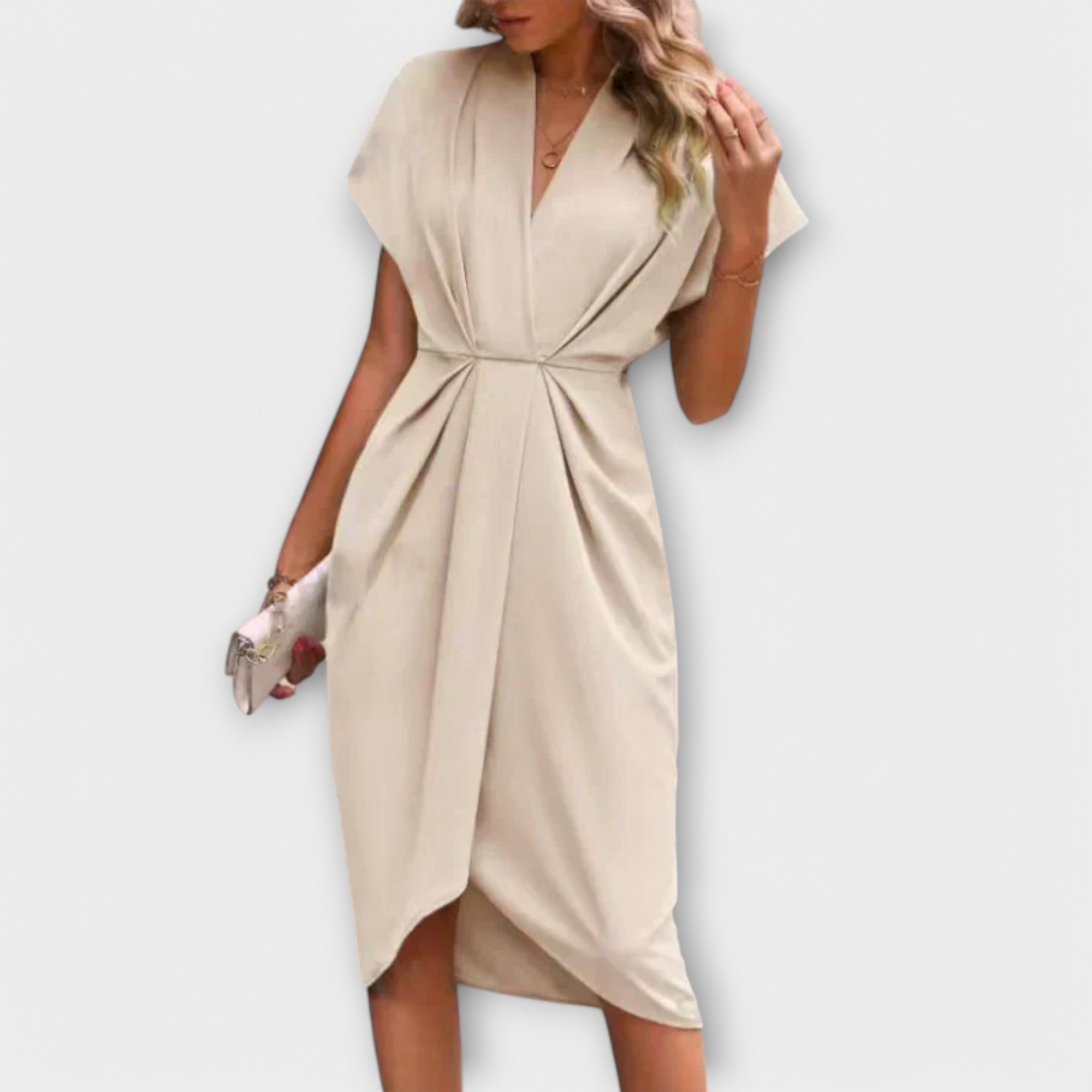Serena – Elegantna i udobna midi wrap haljina